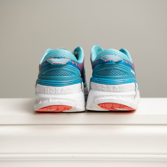 HOKA Vanquish Shoes Womens Size 9 Blue Coral Running Shoes Chunky Cushioned - Picture 4 of 7